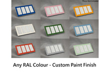 Load image into Gallery viewer, LD UK Rectangle Faceplate for four Lutron Pico controls with white Frame - Any RAL Colour (Metal Powder Coated)
