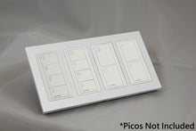 Load image into Gallery viewer, LD UK Rectangle Faceplate for four Lutron Pico controls with white Frame - Matt White (Metal Powder Coated)
