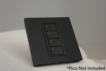 Load image into Gallery viewer, LD UK Square Faceplate for one Lutron Pico control with black Frame - Matt Black (Metal Powder Coated)
