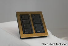 Load image into Gallery viewer, LD UK Square Faceplate for two Lutron Pico controls with black Frame - Bronze Antique (Metal Plated)
