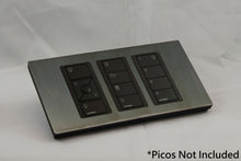 Load image into Gallery viewer, Vision UK Rectangle Faceplate for three Lutron Pico controls with black Frame - Jordan Bronze (Metal Plated)
