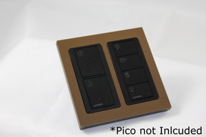 CUSTOM Faceplate for two Lutron Pico controls with black Frame  - Bronze Antique