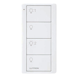 Lutron Pico Light Remote: 4-button with lights icon (2-group) (On,Off) - White PK2-4B-TAW-L21