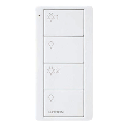 Lutron Pico Light Remote: 4-button with lights icon (2-group) (On,Off) - White PK2-4B-TAW-L21