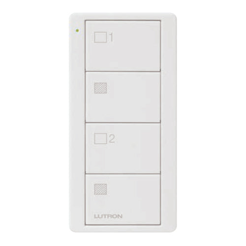 Lutron Pico Blind Remote: 4-button with blinds icon (2-group) (On, Off) - White PK2-4B-TAW-S21
