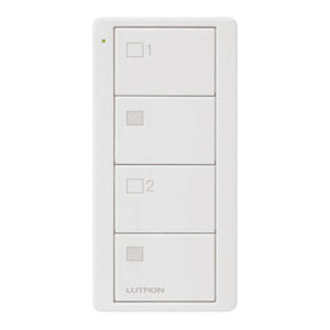 Lutron Pico Blind Remote: 4-button with blinds icon (2-group) (On, Off) - White PK2-4B-TAW-S21