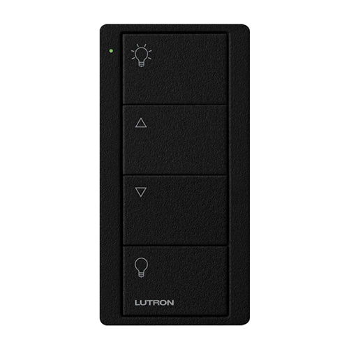 Lutron Pico Light Remote: 4-button lights icons (On, raise, lower, off) - Black