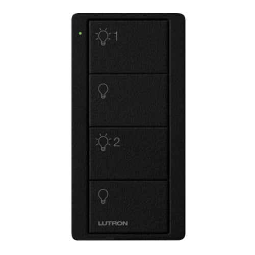 Lutron Pico Light Remote: 4-button with lights icon (2-group) (On,Off) - Black PK2-4B-TBL-L21