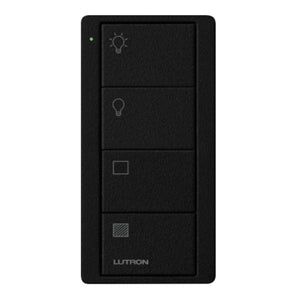 Lutron Pico Light/Blinds Remote: 4-button with lights icon (2-group) (On, Off) - Black PK2-4B-TBL-LS21
