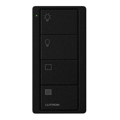 Lutron Pico Light/Blinds Remote: 4-button with lights icon (2-group) (On, Off) - Black PK2-4B-TBL-LS21