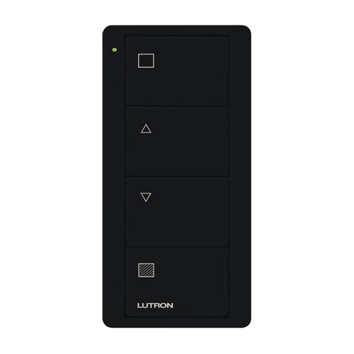 Lutron Pico Blind Remote: 4-button blinds icon (On, raise, lower, off) - Black