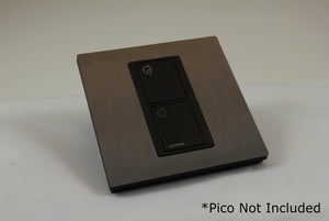CUSTOM Faceplate for one Lutron Pico control with black Frame - Chocolate Bronze