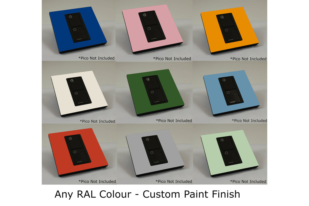 CUSTOM Faceplate for one Lutron Pico control with black Frame  - Any RAL Colour