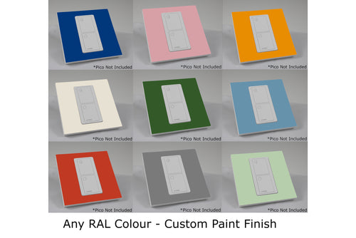 CUSTOM Faceplate for one Lutron Pico control with white Frame  - Any RAL Colour