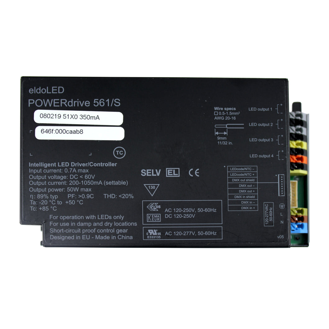 eldoLED POWERdrive 561/S - 50w, 4 output DMX dimmable constant current LED driver