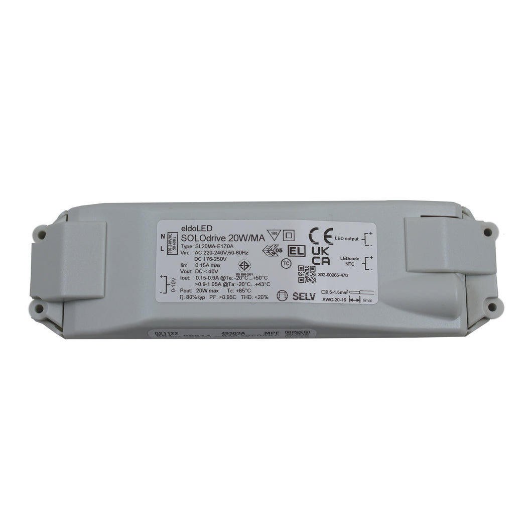 eldoLED SOLOdrive 20MA-E1Z0A - 20w 0-10V dimmable constant current LED driver